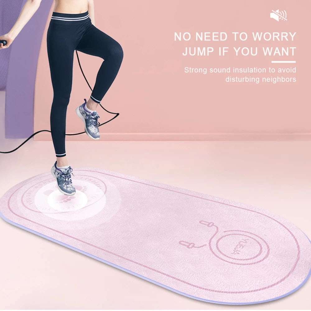 Fitness Mat Elasticity Rope Mat Durable Outdoor Yoga Mat Body Line Non-slip Mat Exercise Mute Yoga Mat High Density Board